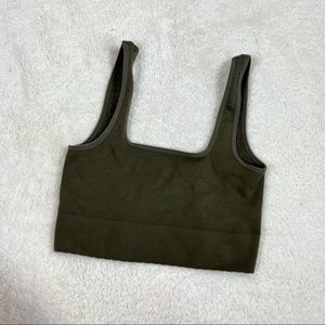 By Anthropologie Cropped Knit Tank Green Small Medium